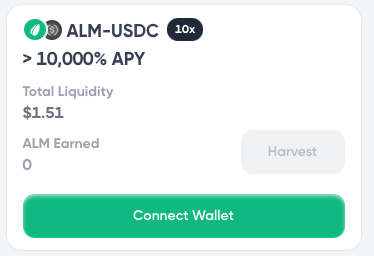 ALM-USDC Farms with Almond emissions are now live!

The more liquidity the Almond token has, the better support we will have for healthy price action.

So starting farming your Almonds with Almonds now.

🌳🐿️

#Solana