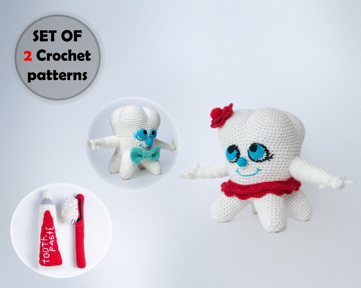 ClothesForCat's tweet photo. Excited to share the latest addition to my #etsy shop: SET of 2 crochet patterns: toy tooth boy & girl, crochet toothpaste and toothbrush https://t.co/QMd9ykpqgv #birthday #thanksgiving #crochet #toothtoypattern #toyfordentist #boytoothtoy #toothamigurumi #toytoothbrus https://t.co/Uv3Lo3oa9v
