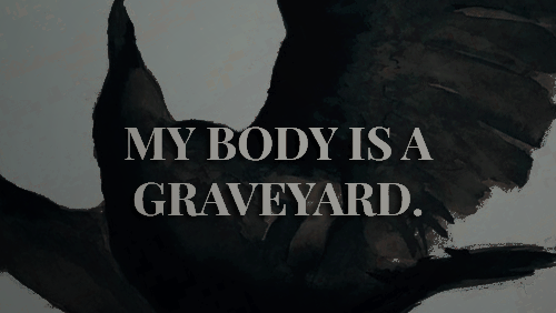 ▸ ⠀ ⠀//⠀—————-⠀⠀ENTRY:
ᅠ
ᅠ
⠀⠀⠀𝙼𝚈 𝙱𝙾𝙳𝚈 𝙸𝚂 𝙰 𝙶𝚁𝙰𝚅𝙴𝚈𝙰𝚁𝙳.
ᅠ
ᅠ