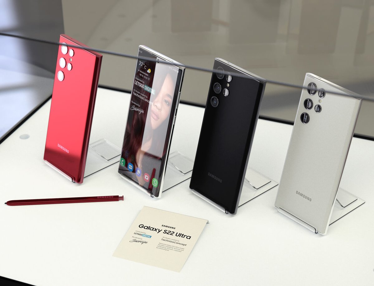 T002143's tweet photo. #Samsung @SamsungMobile #Galaxy
#GalaxyS22Ultra #leaks under-Display Camera and Rear Camera Are Suparated #leaked upcoming Small Narrow Bezel #Colors Green and Red or Black https://t.co/ruN52jP7bz