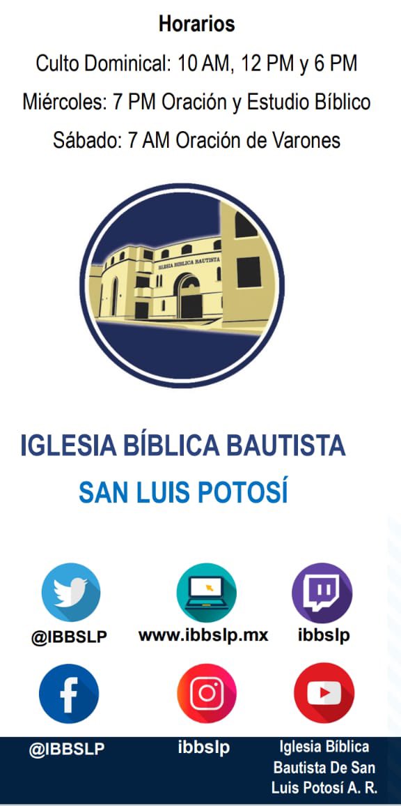 Twitter-এ Iglesia Bíblica Bautista de San Luis Potosí A. R.: Twitter-এ Iglesia Bíblica Bautista de San Luis Potosí A. R.: