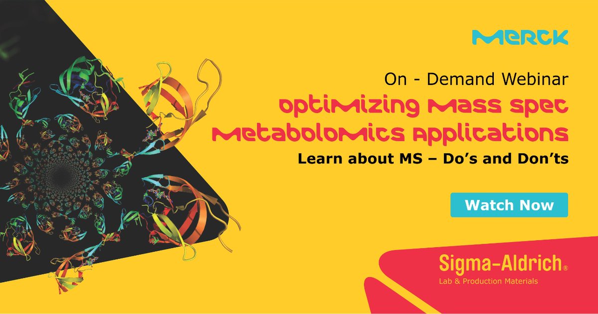 MerckIndia's tweet photo. This webinar will discuss MSMLS™ kit that supports a generation of metabolomics library, identifies compounds in biological sample, optimizes mass spectrometry analytical protocols, & more: https://t.co/RO70ZNnT8S
#Metabolism #Metabolomics #Metabolicresearch #Massspectrmetry https://t.co/OU8YKUpedF