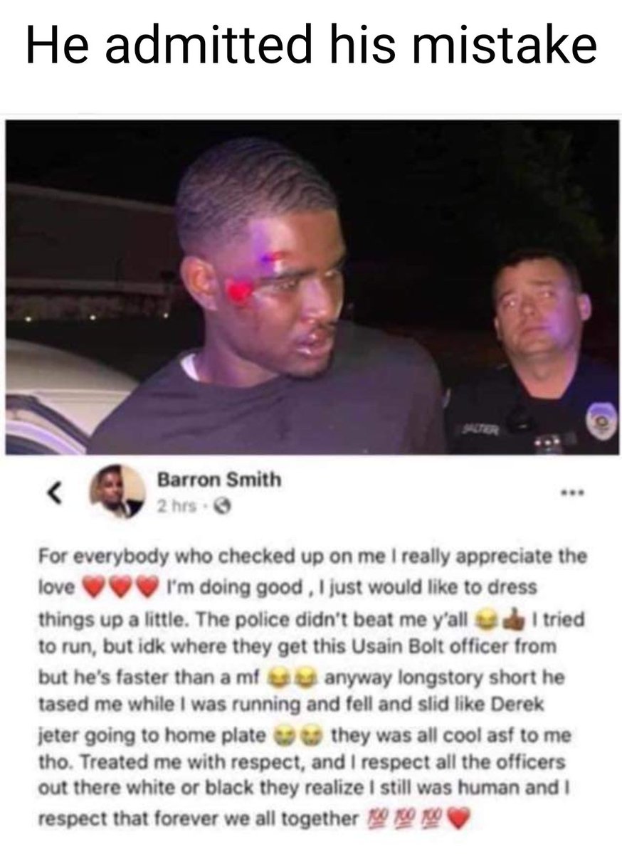 LisaAnde213's tweet photo. This is what every #LawEnforcement officer wishes they would hear! MAD RESPECT to the guy that got arrested for admitting he was at fault it wasn't rascist & we are all in this together!
#BackTheBlue
#REFUSEHATE
#PRAYFORLEOS
#ThinBlueLine
#SafeShift
#LivePDNation
#ProudMomOfALEO https://t.co/yw63CUKOrv