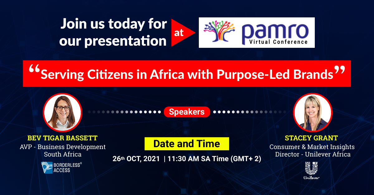 BorderlessXs's tweet photo. Don't miss out on our #virtualconference alongside @Unilever today (https://t.co/xydvOlqGjV) on “Serving Citizens in Africa with Purpose-Led Brands” at @pamro_org. The session starts at 11:30 AM SA time (GMT+ 2). Do not miss out on it! Presenters: @BevTigar &amp; Stacey Grant.
#PAMRO https://t.co/cuTRD4UJRp