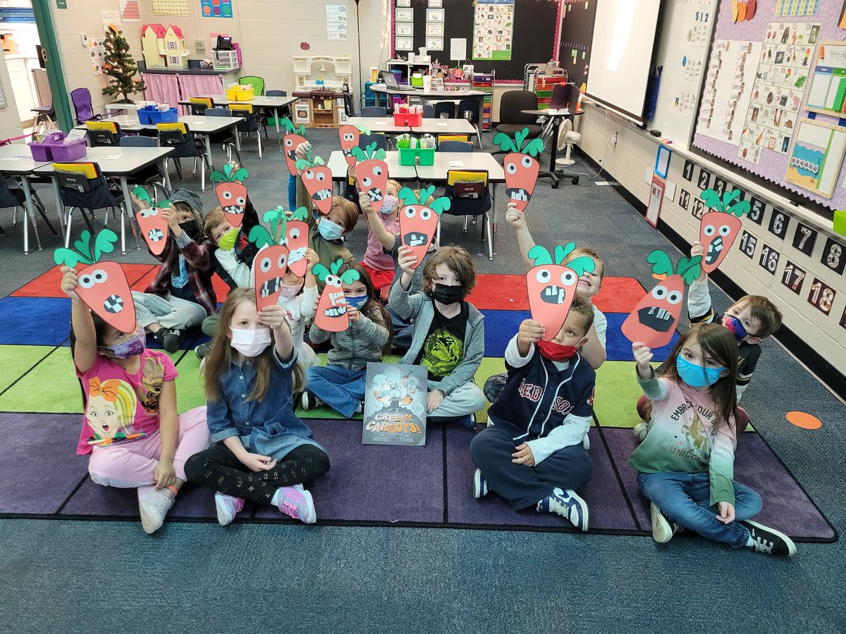 We read Creepy Carrots today. Then we designed our own creepy carrot.