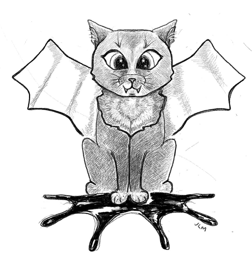 Say hello to Splat, the Bat Cat 🦇

🐈‍⬛🐾Thank you <a href="/inktober/">Inktober</a> for inspiring me to do art every day! 

#splat #batcat #inktobersplat #illustration #art #drawdaily #artoftheday #catart #artistsupportartists #artjournal #gothcat #artgallery