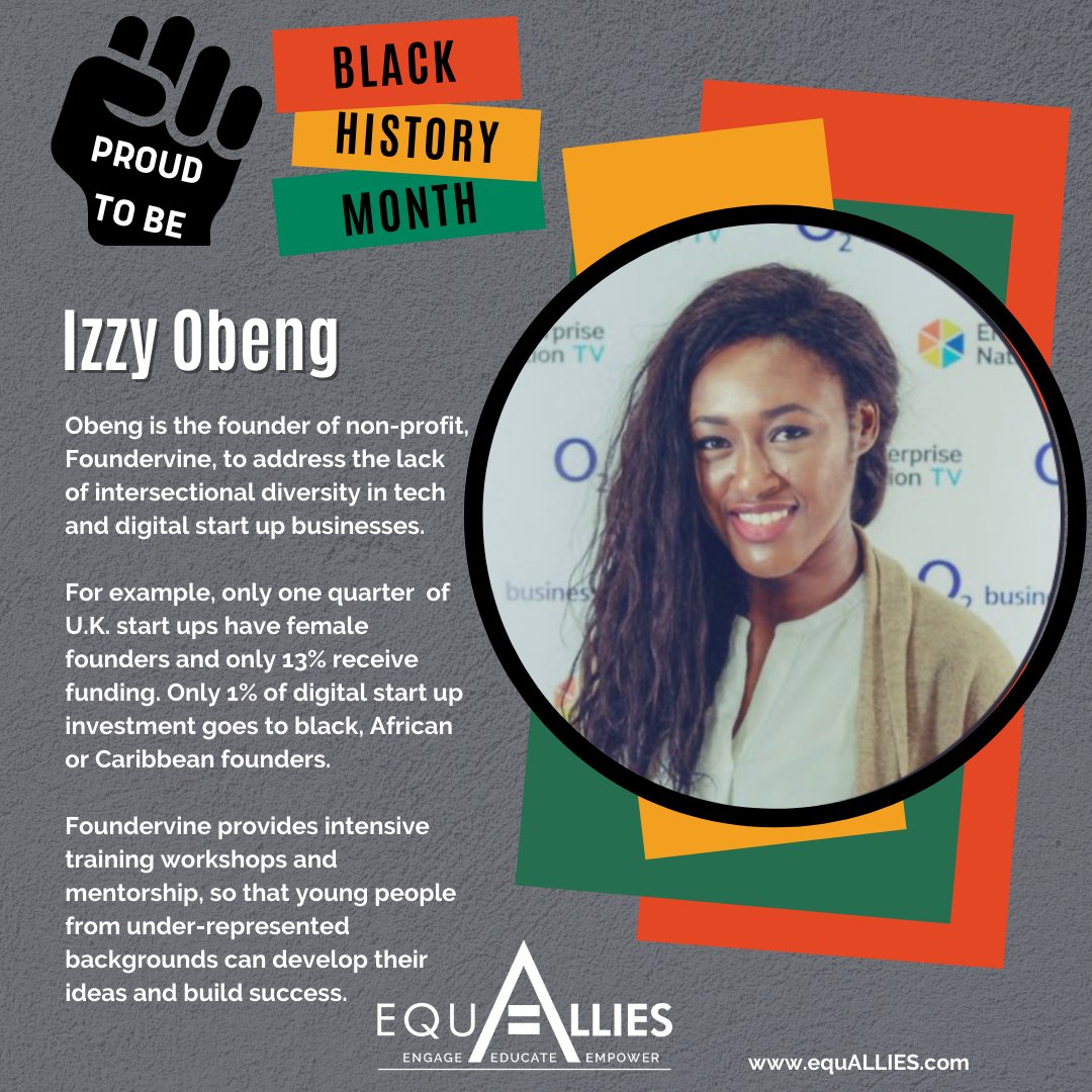 EqualAllies's tweet photo. 🔊Black History is British History! 🔊

Izzy Obeng @IzzyObeng addressses diversity inequalities through@foundervine, training &amp; mentoring.

She’s making history.
Make racism history too!
#BlackHistoryMonth #Business #Allyship

https://t.co/RZMkjqrHZb https://t.co/uHQmXzvsgW