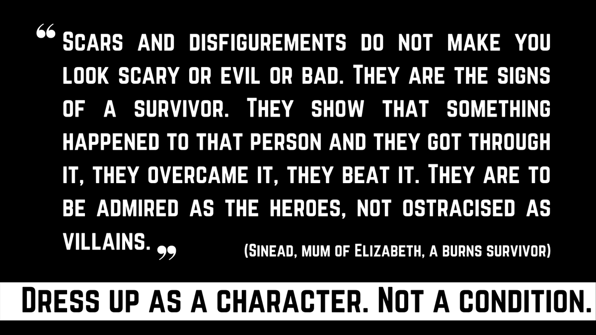 FaceEquality's tweet photo. 'Scars and disfigurements do not make you look scary or evil or bad.'

We know that #Halloween can be a difficult time for our community, so we want you know that we're here if you need our support: https://t.co/nji0r5kjXG

📆 Monday-Friday
💬 10am-4pm
📞 0300 012 0275 https://t.co/hFIZhZPeya