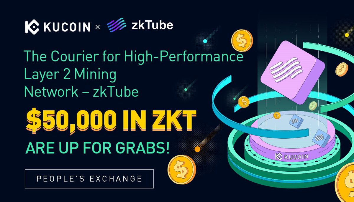 kucoincom's tweet photo. The Courier for High-Performance Layer 2 Mining Network – @zkTubeOfficial, $50,000 in $ZKT Are Up for Grabs!

➡️ https://t.co/F9DA7EXKV6 https://t.co/EqGM596fCD