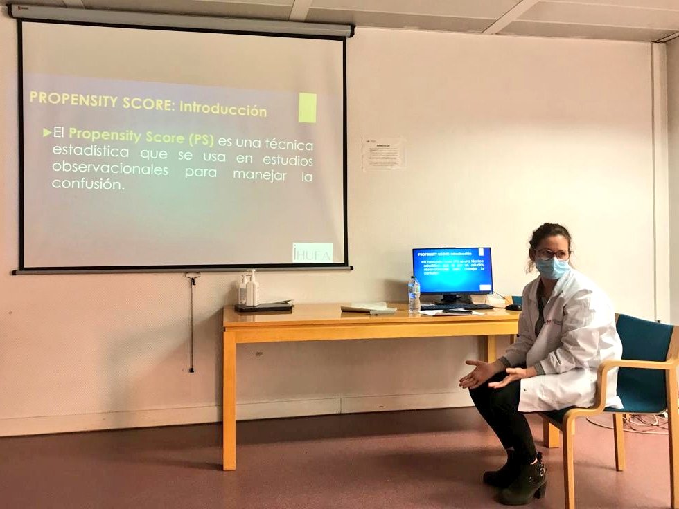 Nuestra matemática, Elia Pérez nos cuenta los aspectos más importantes del Propensity Score en el "Punto de encuentro" de investigación. #HUFA