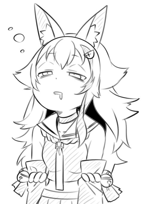目ぇ開けて寝てる…‼

#みおーん絵 