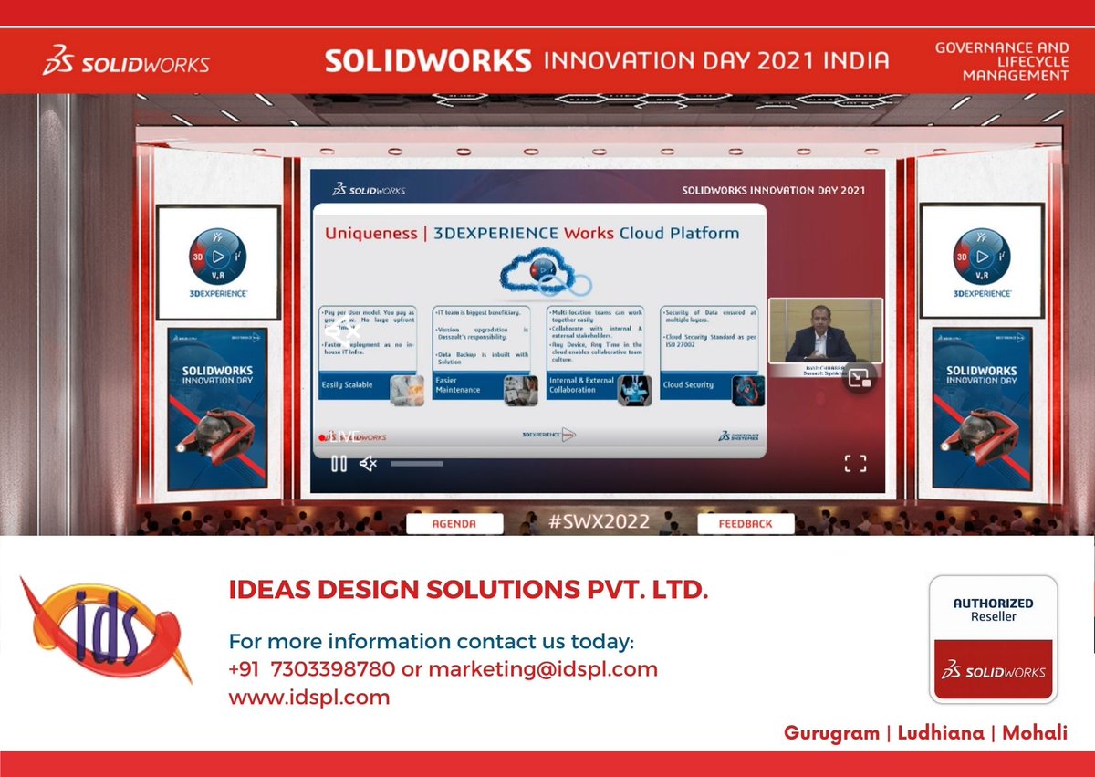 idspl's tweet photo. 3DEXPERIENCE Works Cloud Platform by Mr. Rohit CHHABRA

#Idspl #SWX2022 #SOLIDWORKS #VirtualEvent #SOLIDWORKS2022 #3DEXPERIENCEWorks #CloudCompanion #3DSIndia #InnovationDay https://t.co/KVyjLChUTz