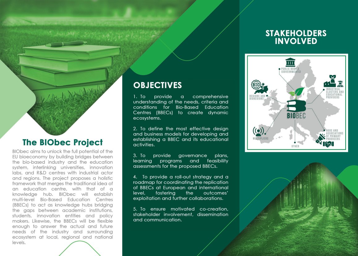 BIObec_eu's tweet photo. πHave you seen @BIObec_eu's brochure yet?
ππΏIf you are interested in the #biobased industry and #education, take a look at it and find out:
β€Our approach & main goals
β€ The partners involved
β€ Our social media networks & website
ππ https://t.co/PKW3PR1X2A https://t.co/byPttw23pN
