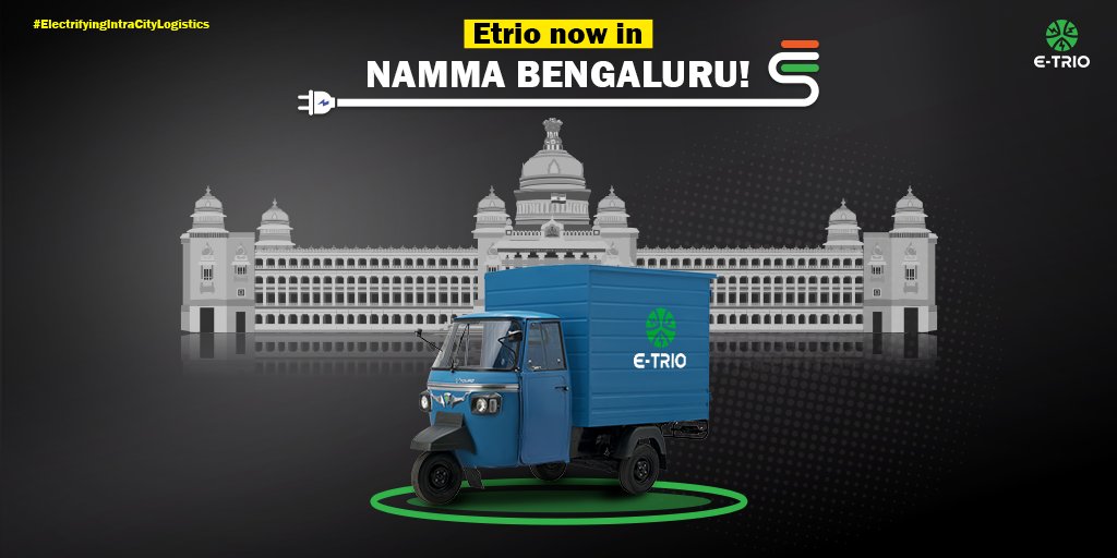 Etrio is now in the Silicon Valley of India, Bengaluru  in both L3 &amp; L5 cargo and passenger variants 

You can now avail our services at:

Veera Savarkar Electric Mobility,
No 16/1, S P Complex, 
Lalbagh Road, 
Bengaluru,
Karnataka-560 027

#Solid #EVforAll #drivemoresavemore
