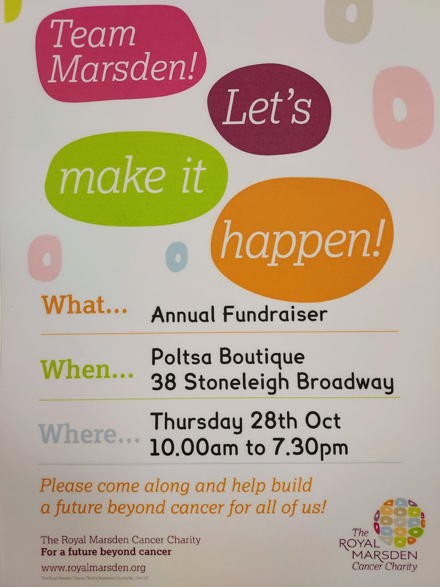 poltsa's tweet photo. Looking forward to our @royalmarsden fundraiser this Thursday https://t.co/oxOyJ5PNxE