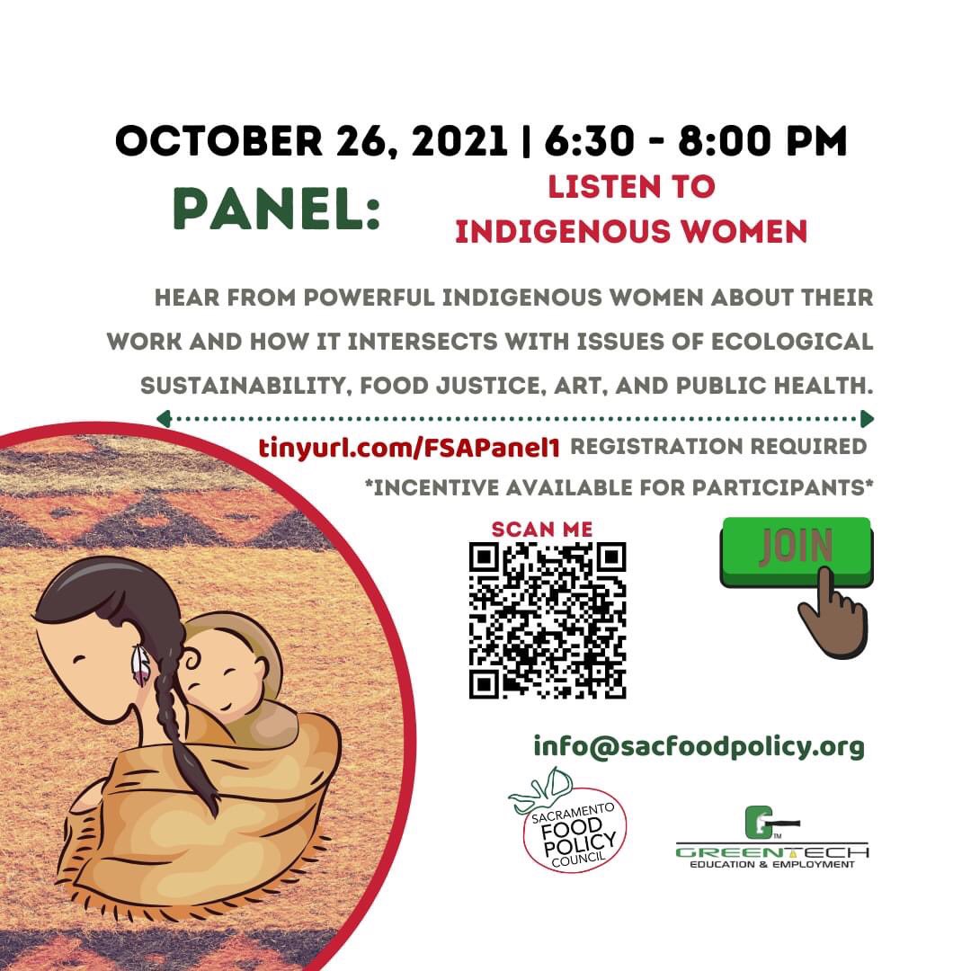 SacFoodPolicy's tweet photo. Don't miss this amazing panel of women, tomorrow, Tuesday night Oct 26 at 6:30! Register and join via zoom here: https://t.co/HNyk2NDqXu https://t.co/6hJXTInN40