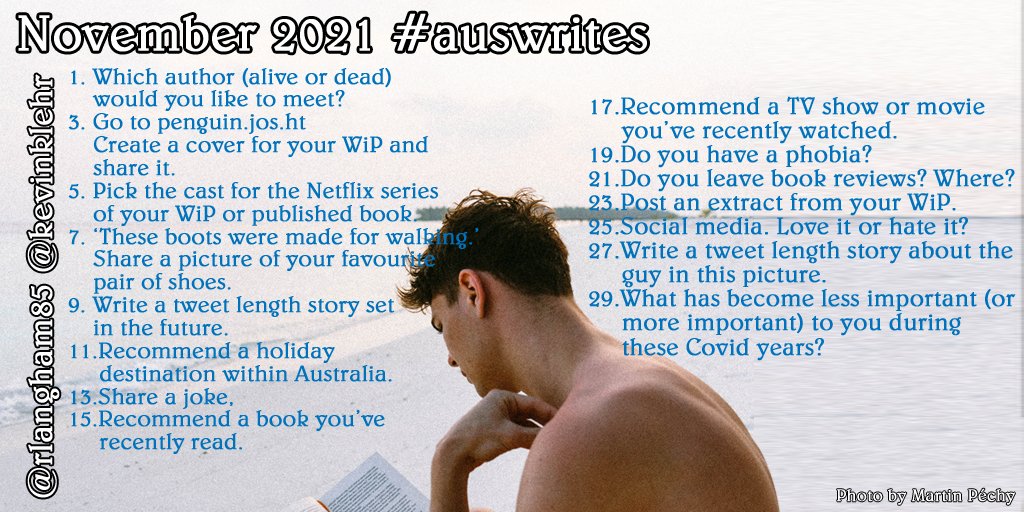 kevinklehr's tweet image. November #AusWrites
Nice to have you all on board for another month.