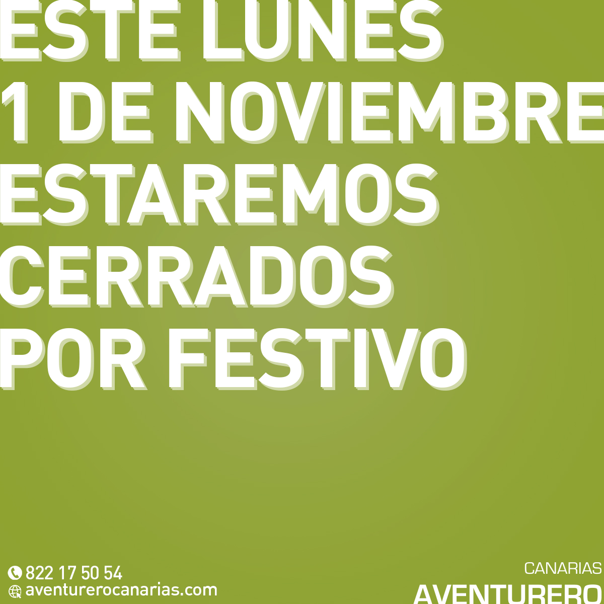 En #CanariasAventurero permaneceremos cerrados este lunes 1 de Noviembre por festivo 🎉

➡️ Visita nuestra web aventurerocanarias.com

#Calistenia #Rocodromo #Deporte #Sport #Kids #Child #Obra