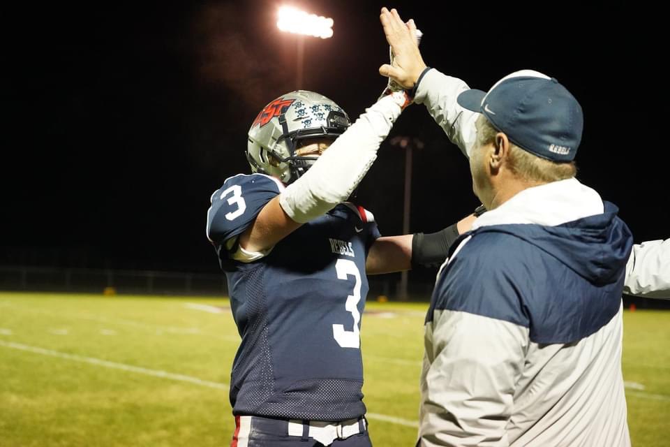 USC_Rebels's tweet photo. Playoff Game Day!!! The USC Rebels (4-4) will face the New Ulm Cathedral Greyhounds (4-4) tonight at Wells Concrete Stadium. If unable to attend, the game will on KBEW radio. However, no livestream due to section guidelines. #prideUSC https://t.co/ajp8fRak4n