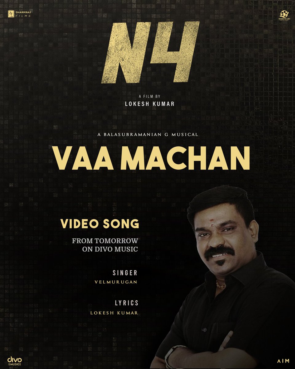 N4tamilfilm's tweet photo. #N4 @N4tamilfilm third single #VaaMachan from tomorrow on @divomusicindia @divomovies
Music: @Balamusician
Singer: @velmurugan_off
Lyrics: @FilmmakerLokesh
@DharmrajFilms @BeyoDLCreations @teamaimpr @Yogesh_yogie @naveen_df @PrabhuSv
#Third #Single #n4tamilfilm https://t.co/jDh7zDhiMl