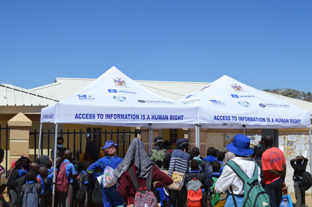 MICTNamibia's tweet photo. The MICT, @UNESCOWindhoek Law Reform and Development Commission &amp; @ISOCNamibia concluded the Regional Access to Information Bill Awareness Exercise in Khomas Region on Monday, 25 October, with a pop-up session in Moses Garoeb Constituency. 
#atibill
#accesstoinformation https://t.co/6VAXsg3s5C