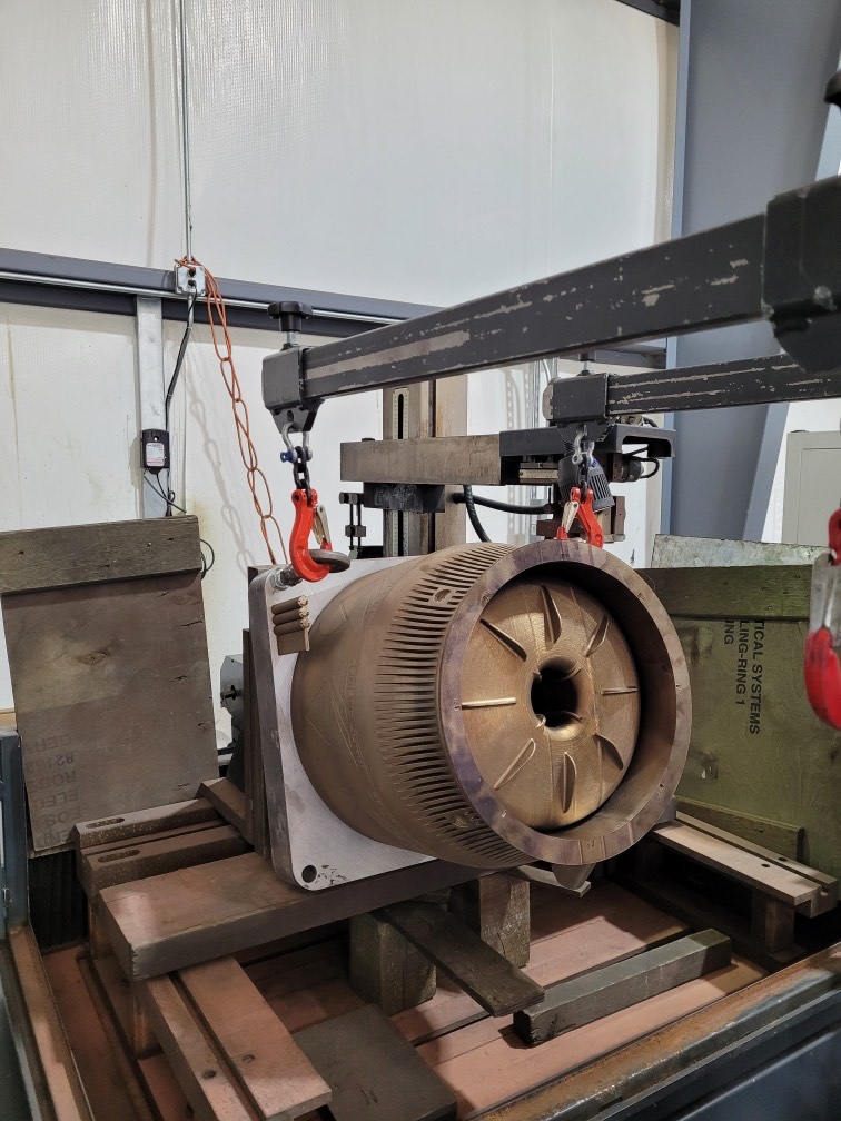 FenrisEngine's tweet photo. The new MK2X prior to removal from the build plate. The future of space access is finally here. #3Dprinting  #space #propulsion #spacex #NASA #BlueOrigin https://t.co/uIMOZMoEmP
