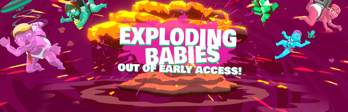 NutfarmGames's tweet photo. HEYOOO! Exploding Babies is coming out of Early Access just before Halloween on 27.10.2021. That’s, like, TOMORROW! There’s also a soundtrack available for purchase on release! It’s CRaZy!! https://t.co/LrLmwoFPZN