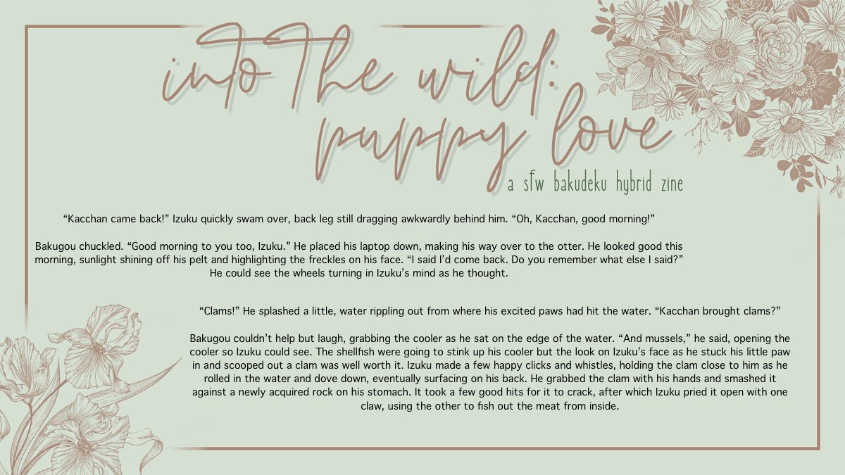 Looking for some BKDK hybrid goodness in your life? Check out a sneak peak of the piece I wrote for <a href="/IntoTheWildBkDk/">Into The Wild: A BkDk/DkBk Zine</a>! 

The full piece drops 11/06 for free 💚🧡