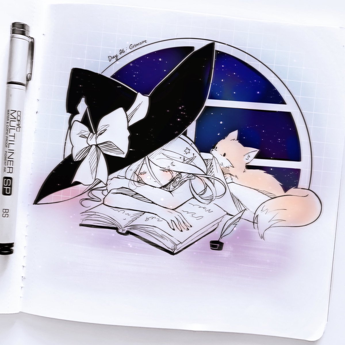 lutescent_'s tweet photo. Springtober Day 26: Grimoire 📚
#springtober #witchtober #inktober https://t.co/iMzP1mkYUr