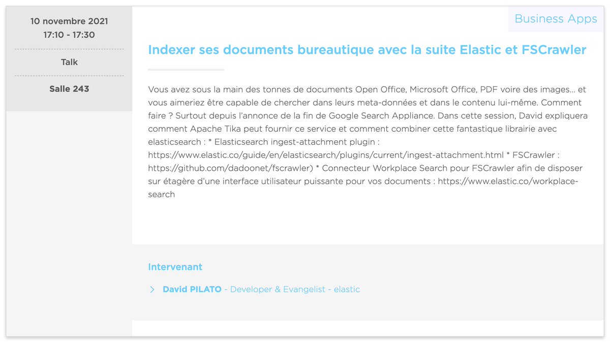 dadoonet's tweet photo. Je serai présent à @OSXP_Paris le 10/11 à 17h10, salle 243 pour vous parler de mon projet #OpenSource #FSCrawler. Inscriptions gratuites sur https://t.co/8KCtIPpcX8. 🤗 https://t.co/NH20mgTniU