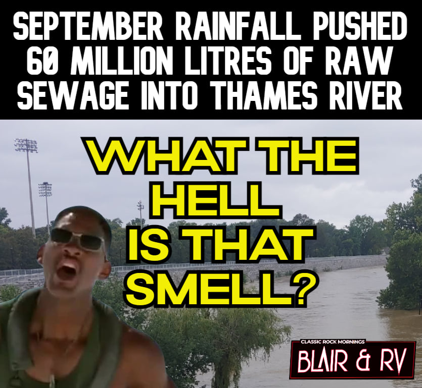 ClassicRock981's tweet photo. In case you're wondering why #LDNONT smells like 💩...#BlairandRV #ThamesRiver #PoopRiver #TheGreatStink https://t.co/mwzsRrH0nG