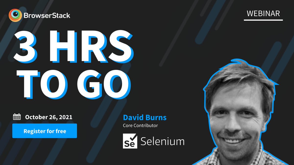 browserstack's tweet image. 📢 Three hours to go! 📢
Join the '#Selenium4 webinar' today at 3 PM UTC.
Book your free spot 👉 ow.ly/W35E50GmW8a 👈