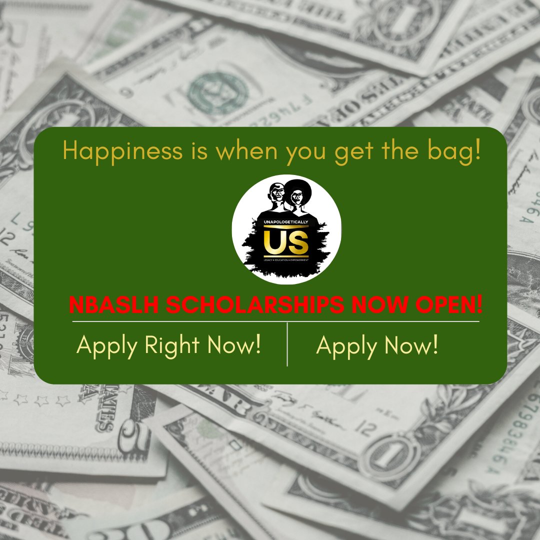 NBASLH's tweet photo. Attention NBASLH Student Members!! 📣 NBASLH SCHOLARSHIPS are NOW OPEN!! Check our https://t.co/qkxUSWhNJf for more information!! Get Da BAG!! 💰💰💰 #nbaslhleads #slpgrad #audgrad #slpgraduatestudent #audiologystudent #nationalnsshla #ashaigers https://t.co/WBmJ7J8CoX