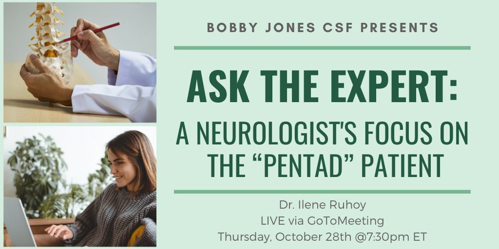 bobbyjonescsf's tweet photo. Neurologist, Dr. Ruhoy gives an overview presentation and answers questions on: The "Pentad" patient.
Register: https://t.co/A5zR2zXEgS
.
.
.
#pentadpatient #chiari #CCI #tetheredcord #instability #POTS #dysautonomia #MCAS #GIdysfunction #autoimmunity #hypermobility #hEDS #EDS https://t.co/COXVV1ccAW