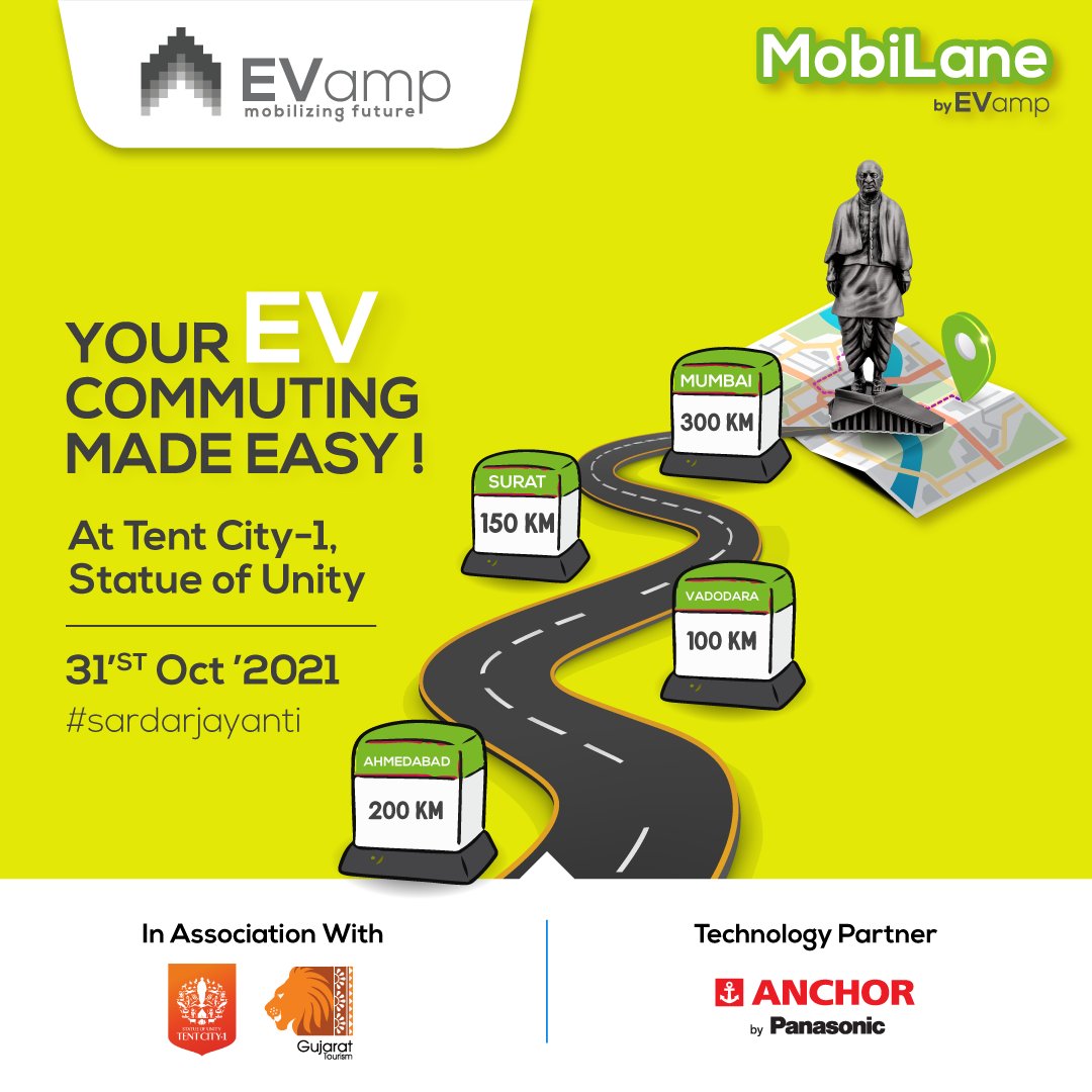 EVampTech's tweet image. Ready for a Ride ?

Boost Your EV &amp;amp; Travel to your favourite destinations. 

Now experience Fast Charging by EVamp, at Statue of Unity. 

Only 5 Days To Go 🤩

#statueofunity #sardarjayanti #makeinindia
#evampzarurihein #mobilizing #future #gujarat
#ahmedabad_instagram