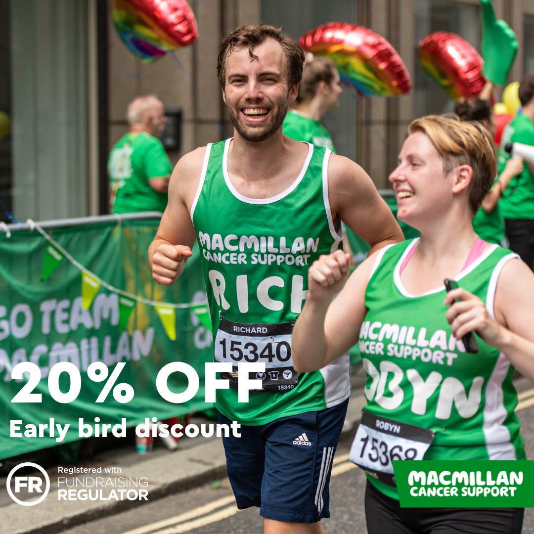Save an extra 20% on a range of spring events when you join @TeamMacmillan using our exclusive discount code UKRUNCHAT20 #ukrunchat Find an event for spring 2022 here: bit.ly/3n45TNj