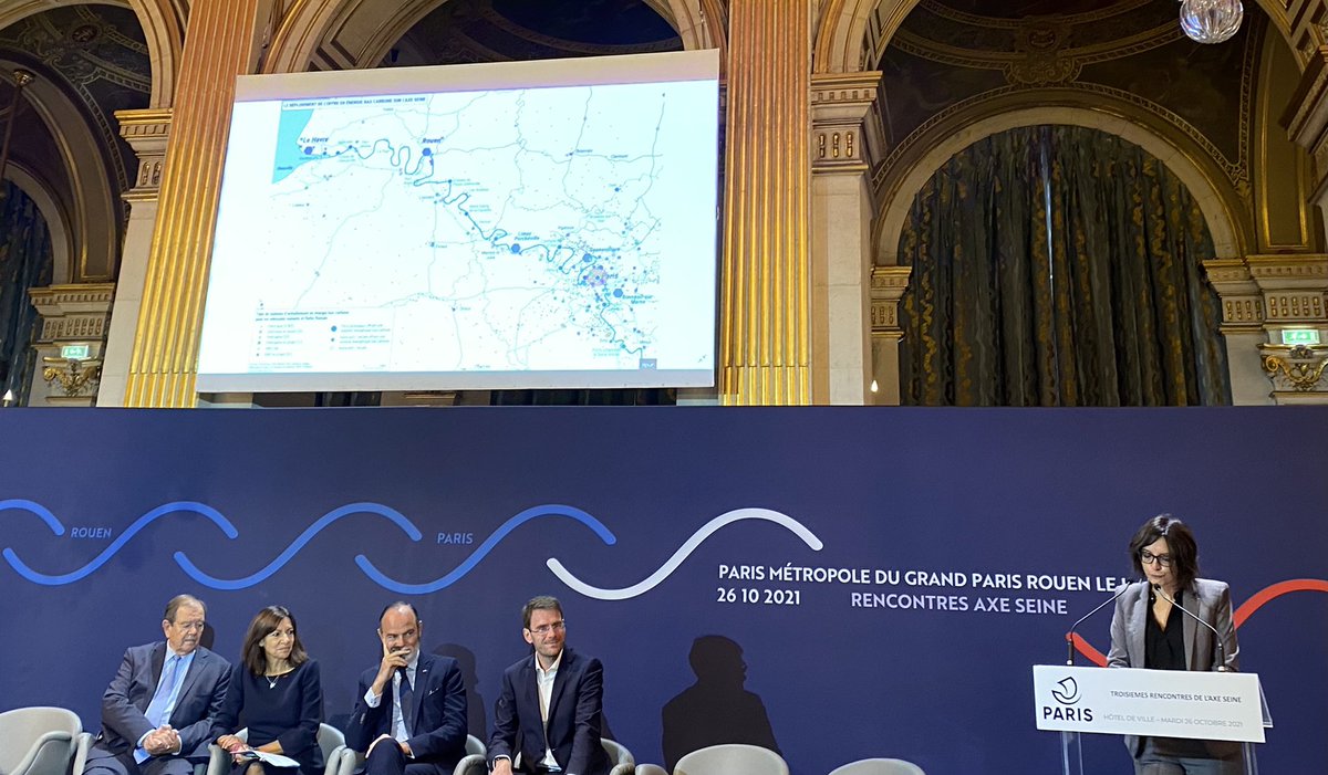 Rencontres de l’Axe Seine #3 : <a href="/Celia_Blauel/">Célia Blauel</a> introduit cette matinée. #GRDF accompagne le déploiement des solutions bas-carbone pour la flotte fluviale de la Seine-Amont jusqu’à l’estuaire du Havre.