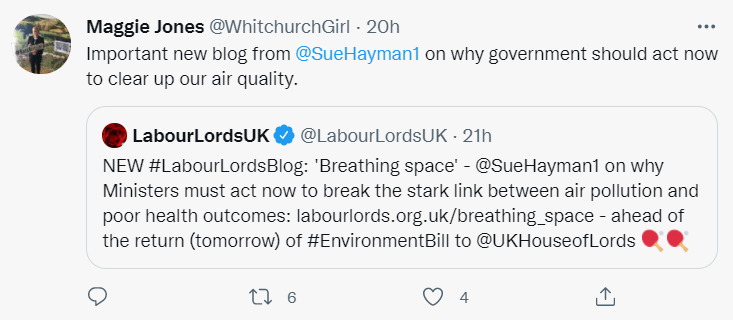 Peers of all parties are backing #EnvironmentBill changes to curb #sewage pollution & #airpollution, and give the new #OEP & courts full freedom to enforce the law.

A parliamentary vote is called a 'division', but it's wonderful to see politicians come together for what's right.