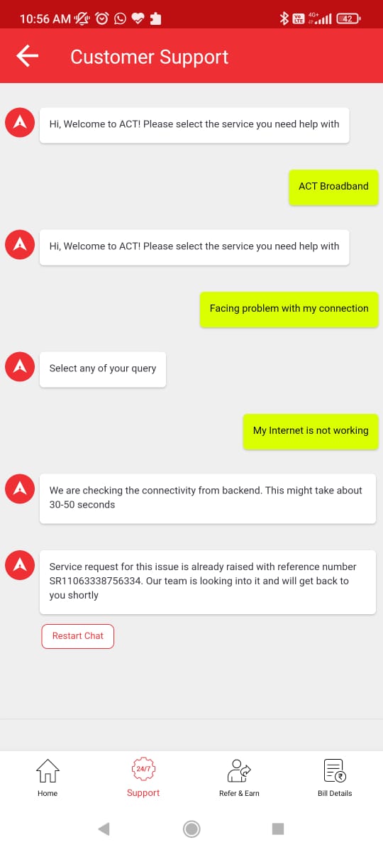 qhcl0's tweet photo. @ACTFibernet my internet has been down since yesterday, I've registered a complaint as well - but no one's come or called. Your customer care people sound like robots. I can't work without internet - please get back to me ASAP https://t.co/CM52W5sqjt