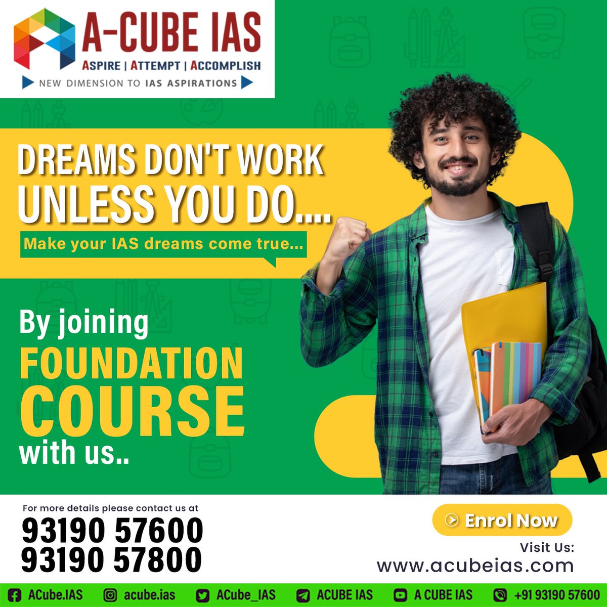 DREAMS DON'T WORK
UNLESS YOU DO....

Make your IAS dreams come true...

By joining Foundation Course with us..

For more details please contact us at 9319057600/800

#iasdreams #upscias #upscmotivation #prelims #upscaspirants #IAS #foundationcourse #success #iaspassion #acubeias