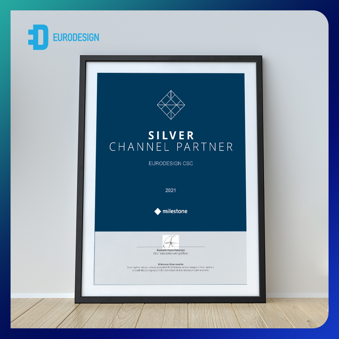 EurodesignC's tweet photo. We are proud to share the next achievement of Eurodesign. 
We are recognized as the Silver Channel Partner of the industry leading company @milestonesystems .
We are very pleased to be the Silver Channel Partner of Milestone.
#eurodesign #eurodesigncsc #ed #it
#itservices https://t.co/J90xIrDNrs