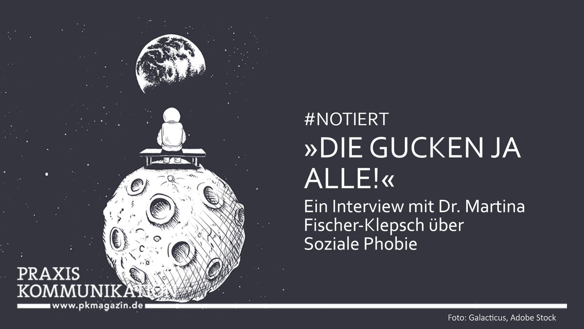 PraxisKomm's tweet image. #NOTIERT: »Menschen mit Sozialer Phobie verheimlichen ihre #Ängste u. gestehen sie häufig nicht einmal der engsten Bezugsperson. Es wird als #Schwäche wahrgenommen, sozial unsicher zu sein.« – Dr. Martina Fischer-Klepsch in unserem Heft 4: junfermann.de/zeitschrift/pr… | #SozialePhobie