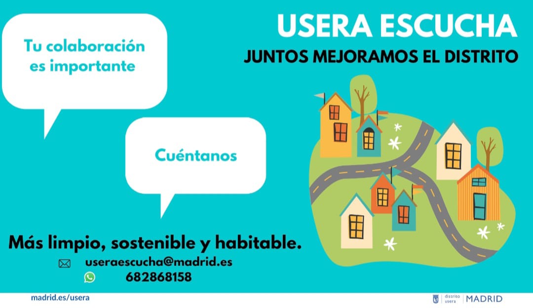jmd_usera's tweet photo. #useraescucha nuevo programa de la @jmd_usera para que juntos mejoremos el distrito🌳🌲!.Te apuntas???🤗
➡️ Puedes aportar ideas para mejorar el distrito.💡
➡️ Informar de puntos conflictivos. 🖊️
➡️ Inscribirte como colaborador 🤝
+limpio +sostenible +habitable #useraen+ https://t.co/L0idVrK4Uk