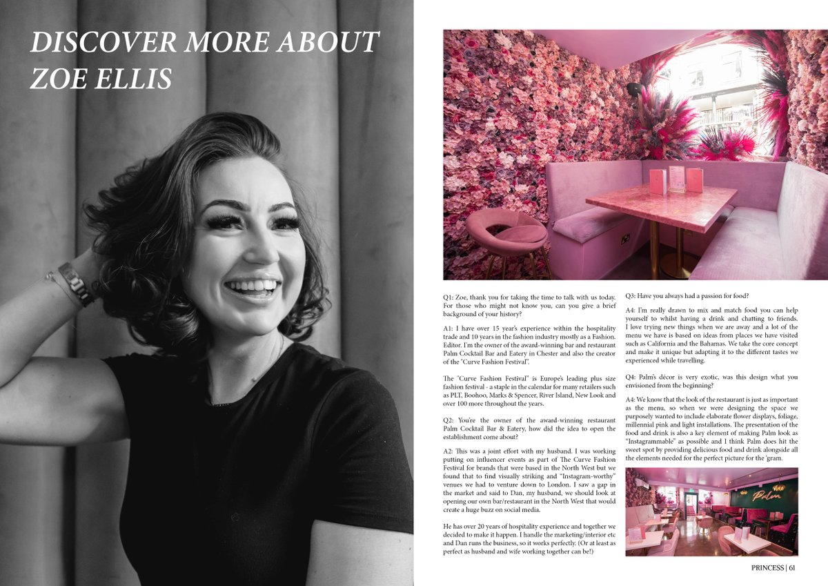 Issue 15 of Princess Magazine is now out featuring Zoe Ellis on our cover. Find out more by reading either in Print: bit.ly/2DdKLwK Online: joom.ag/opDI On Readly: bit.ly/2CQNUS6 or on Yumpu: bit.ly/39qCt61 #fashion #luxury <a href="/palmcocktailbar/">Palm cocktails</a>