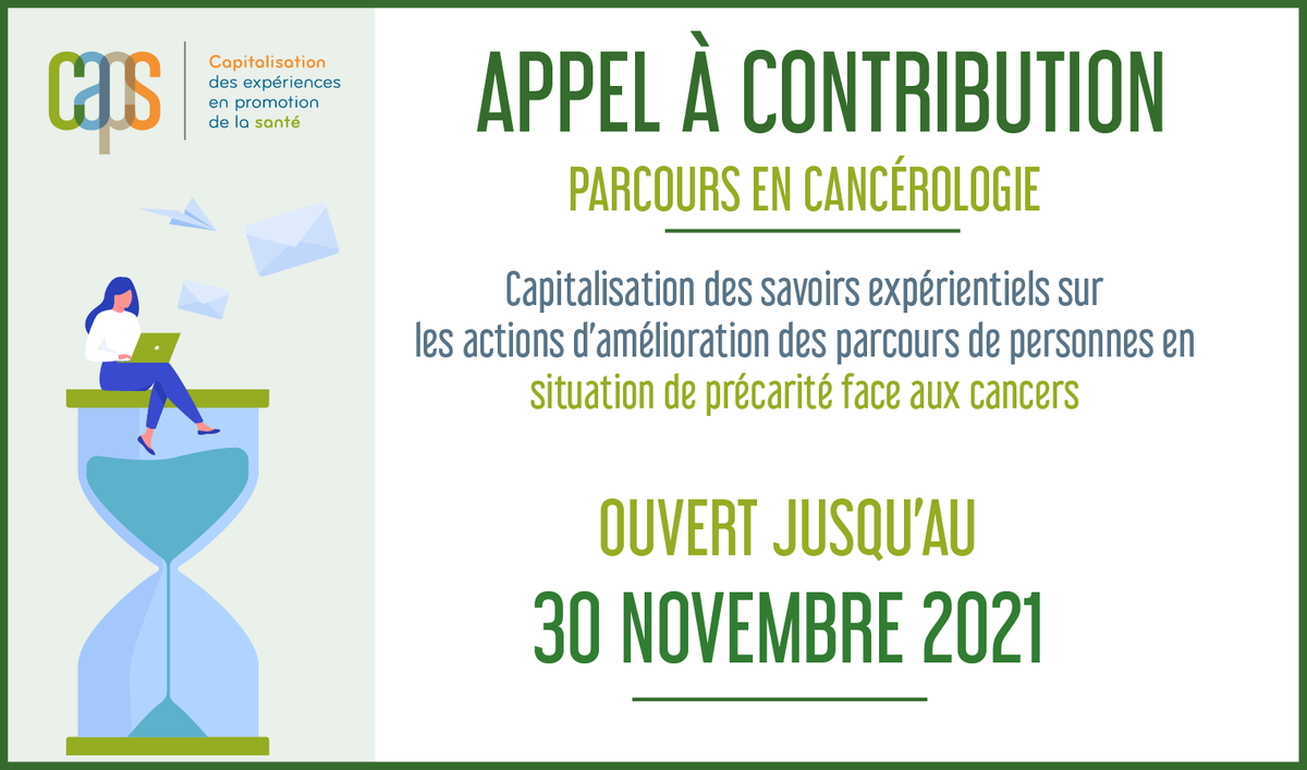 SFSPasso's tweet photo. [APPEL À CONTRIBUTION] #RT

📣 La capitalisation des savoirs expérientiels sur les actions d’amélioration des parcours de personnes en situation de précarité face aux cancers est ouverte aux contributions !
📅Jusqu'au 30 nov 2021

💡 Toutes les infos : https://t.co/pPDEZi0yNs https://t.co/cPpa3rPmld