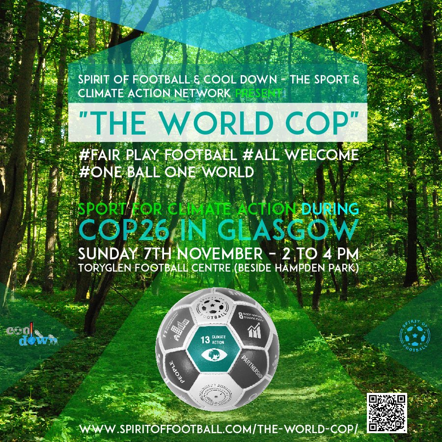 pledge_ball's tweet photo. "📣 Some of the Pledgeball Team will be at #COP26 and we'll be playing in the #WorldCop ⚽️🌎

The tournament is in support of #cooldown, the sport for climate action network.

Details about the tournament are shown in the image below ⬇️"

@SOFGermany #GlasgowCop26 https://t.co/qqsuKxJBvA