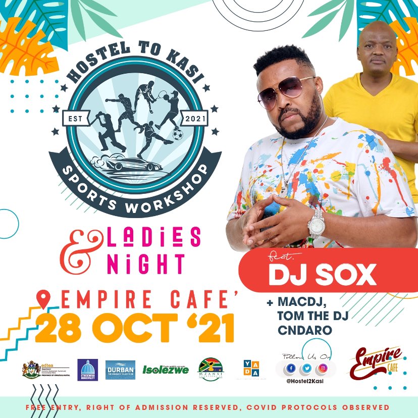 Hostel2kasi's tweet photo. 1/2 of Durban’s finest, Dj Sox, Glenwood stand up! https://t.co/Drlnf7K2Sr