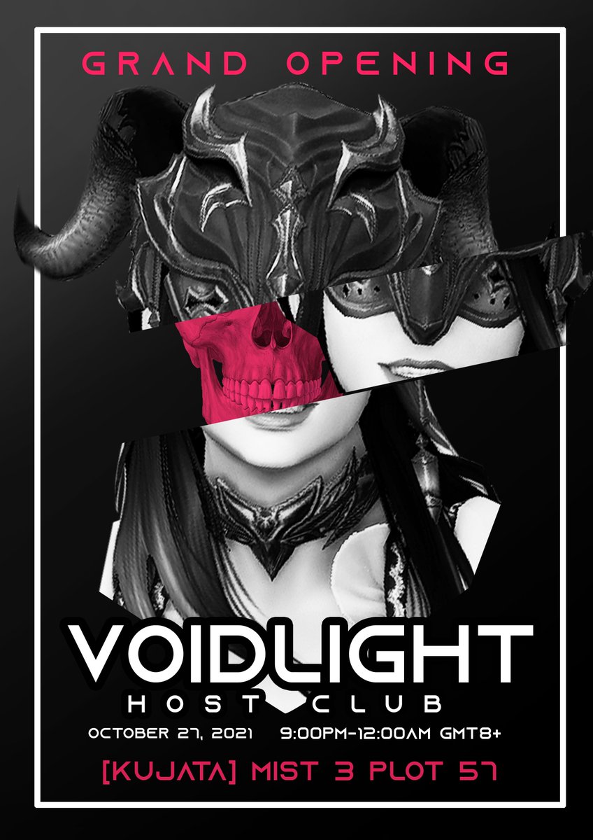 voidlighthc's tweet photo. Inviting all citizens of Eorzea to our humble abode's grand opening where primordial beings lay dormant waiting eagerly to chat, accompany and pamper you on a beautiful night. #VOIDLIGHTHC_FFXIV

*Pre-bookings of our lovely hosts and hostesses are available. Feel free to DM us. https://t.co/0bq8okC7MG
