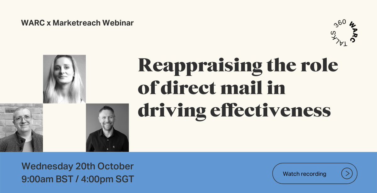 Missed our #webinar with @MarketReachUK? 

You can still watch a free recording to explore the role of #directmail in driving #marketing #effectiveness! 

With WARC's <a href="/A_Rodgers/">Amy Rodgers</a>, @MarketReachUK's Dan Jury and <a href="/SkyCreative/">Sky Creative</a>'s <a href="/nigelev/">Nigel Edginton-Amor</a> - content.ascential.com/register-warc-… 

#MagicOfMail