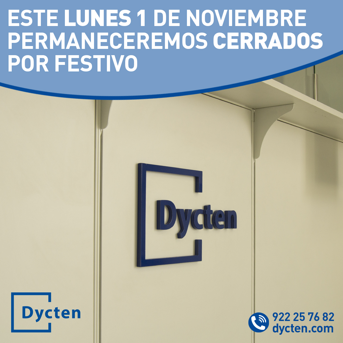 En #Dycten permaneceremos cerrados este lunes día 1 de Noviembre por festivo en todas nuestras delegaciones 🙌

📣 ¡Consulta nuestro amplio catálogo en dycten.com!
#construccion #design #arquitectura #construccion #architecture